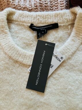 French Connection Woman’s Cream Crewneck Sweater - Soft Knit